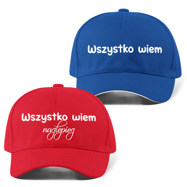 Komplet czapek z daszkiem "Wszystko wiemy"