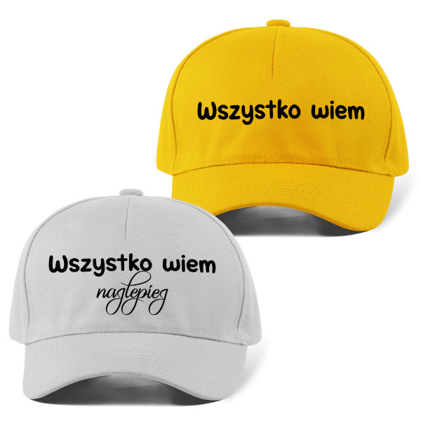 Komplet czapek z daszkiem "Wszystko wiemy"