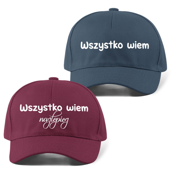 Komplet czapek z daszkiem "Wszystko wiemy"