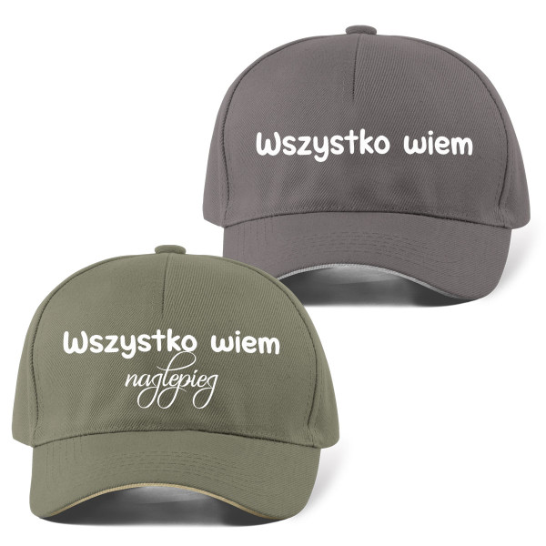 Komplet czapek z daszkiem "Wszystko wiemy"