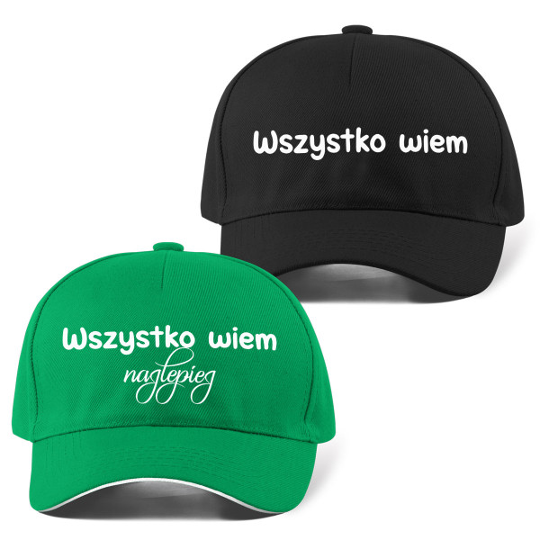 Komplet czapek z daszkiem "Wszystko wiemy"