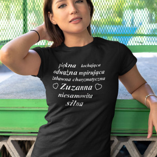 Koszulka damska "Najlepsza Kobieta" z wybranym przez Ciebie imieniem