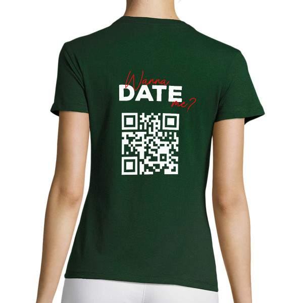 Koszulka "Wanna date me?" ze spersonalizowanym kodem QR