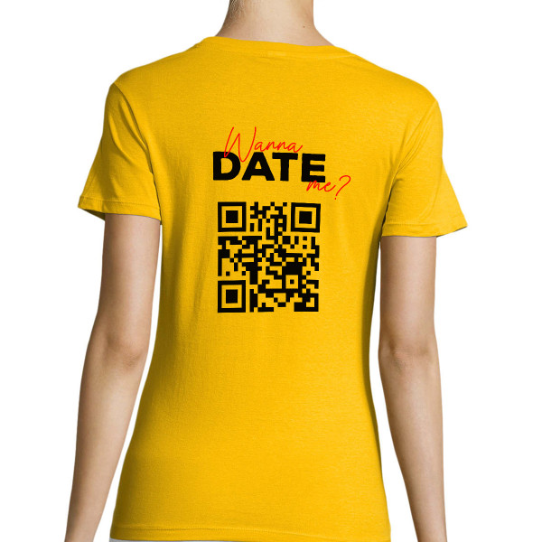 Koszulka "Wanna date me?" ze spersonalizowanym kodem QR