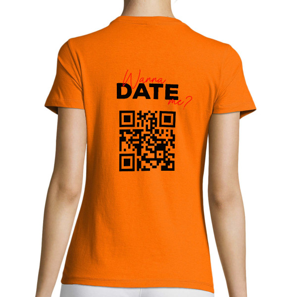 Koszulka "Wanna date me?" ze spersonalizowanym kodem QR