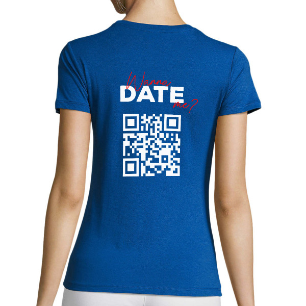 Koszulka "Wanna date me?" ze spersonalizowanym kodem QR