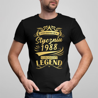 Koszulka "Legenda" z wybraną przez Ciebie datą Koszulka "Legenda" z wybraną przez Ciebie datą