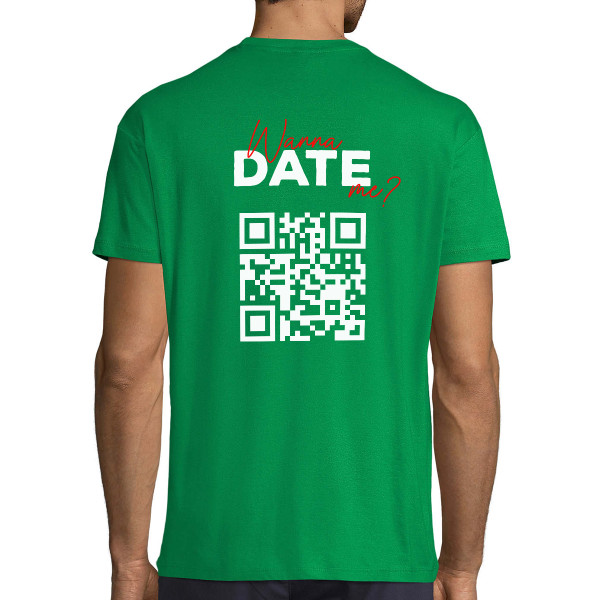 Koszulka "Wanna date me?" ze spersonalizowanym kodem QR