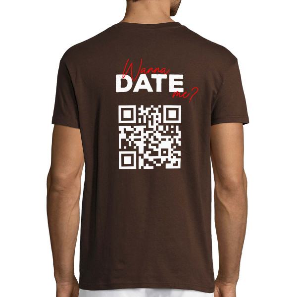 Koszulka "Wanna date me?" ze spersonalizowanym kodem QR