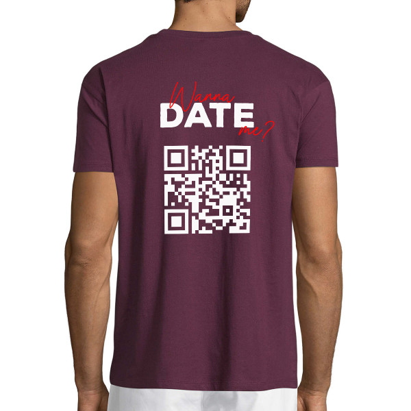 Koszulka "Wanna date me?" ze spersonalizowanym kodem QR