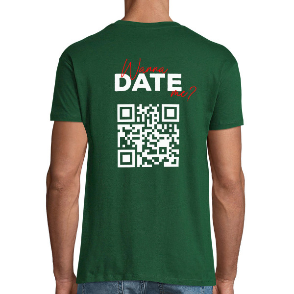 Koszulka "Wanna date me?" ze spersonalizowanym kodem QR