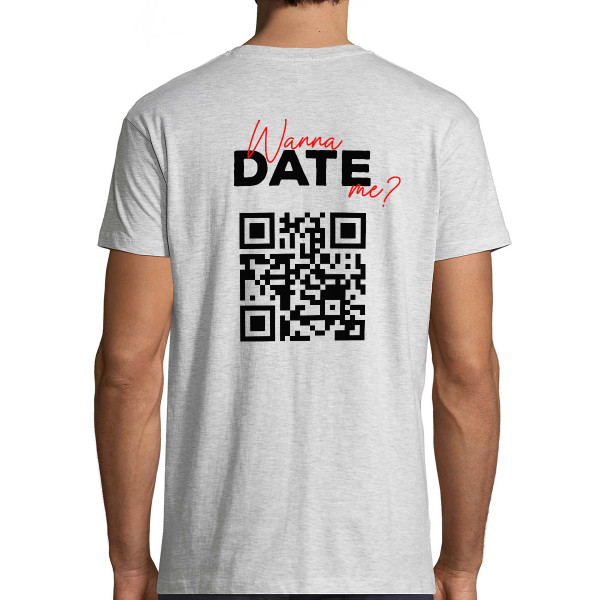 Koszulka "Wanna date me?" ze spersonalizowanym kodem QR