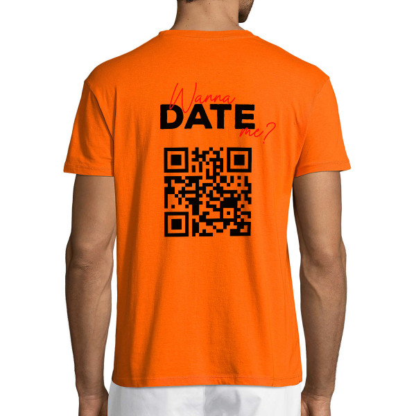 Koszulka "Wanna date me?" ze spersonalizowanym kodem QR