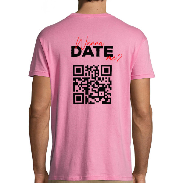 Koszulka "Wanna date me?" ze spersonalizowanym kodem QR