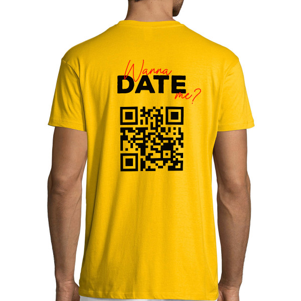 Koszulka "Wanna date me?" ze spersonalizowanym kodem QR