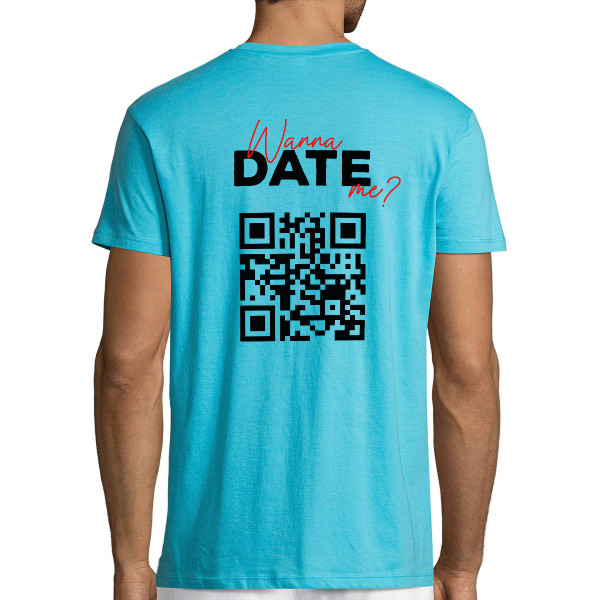 Koszulka "Wanna date me?" ze spersonalizowanym kodem QR