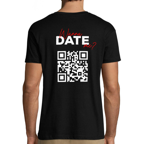 Koszulka "Wanna date me?" ze spersonalizowanym kodem QR