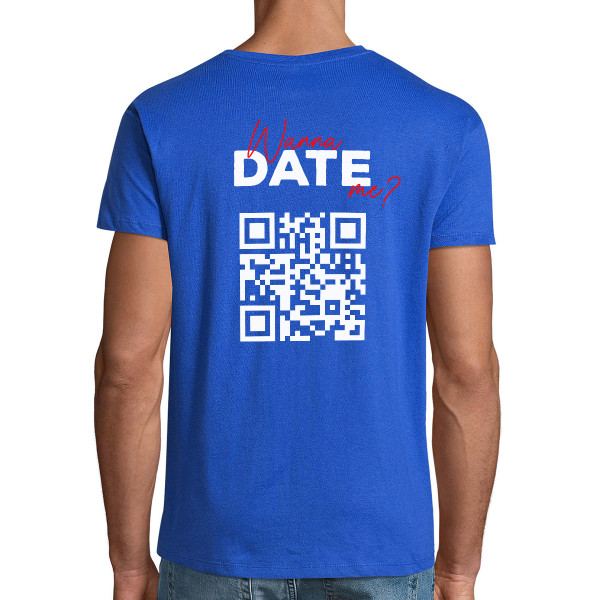 Koszulka "Wanna date me?" ze spersonalizowanym kodem QR