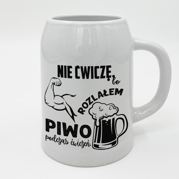 Kubek ceramiczny "Nie ćwiczę" Kubek ceramiczny "Nie ćwiczę"