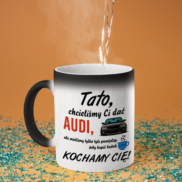 Kubek "Chcieliśmy Ci dać AUDI"