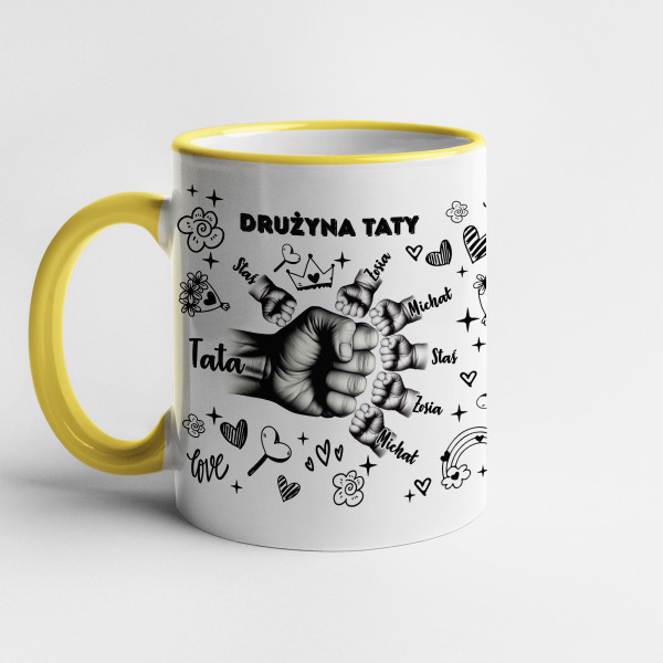 Kubek "Drużyna Taty" z wybranymi imionami dzieci