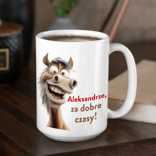 Kubek XL "Na dobre czasy" z wybranym imieniem (450ml)