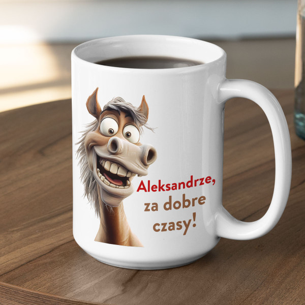 Kubek XL "Na dobre czasy" z wybranym imieniem (450ml)