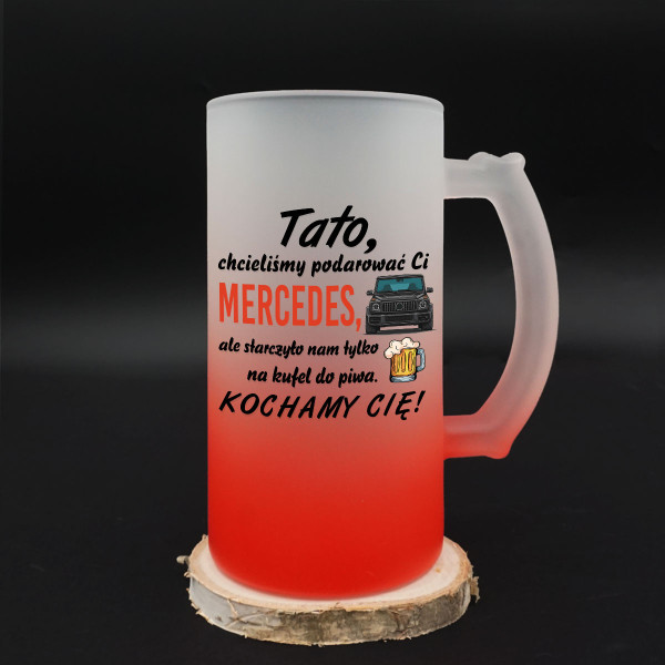 Kufel do piwa "Chcieliśmy podarować Ci Mercedes"