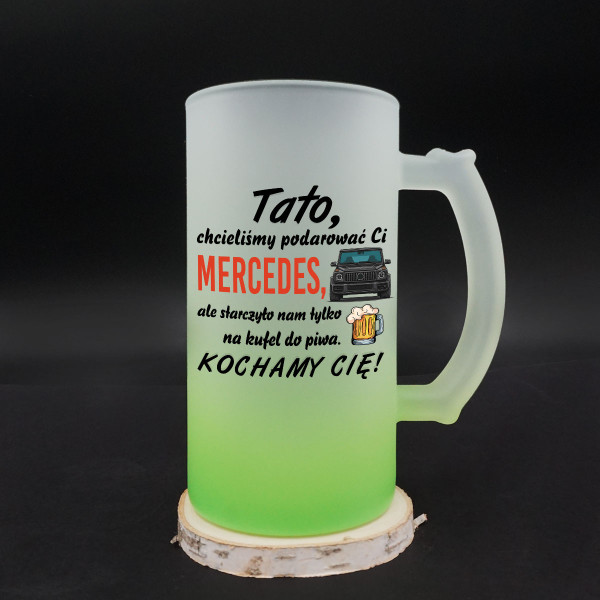 Kufel do piwa "Chcieliśmy podarować Ci Mercedes"