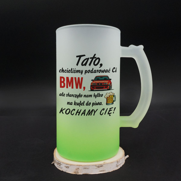 Kufel do piwa "Chcieliśmy podarować Ci BMW"