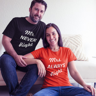 Komplet koszulek "Mr NEVER Right & Mrs ALWAYS Right"