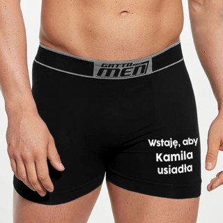 Męska bielizna "Wstaję, aby" z wybranym przez Ciebie imieniem