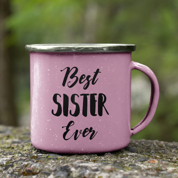 Metalowy kubek "Best sister ever"