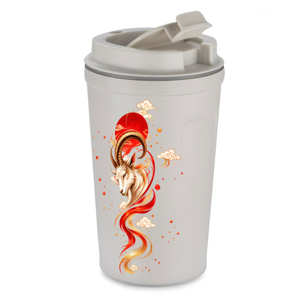 Metalowy kubek termiczny „COLPO” z ognistą kozą (400 ml)