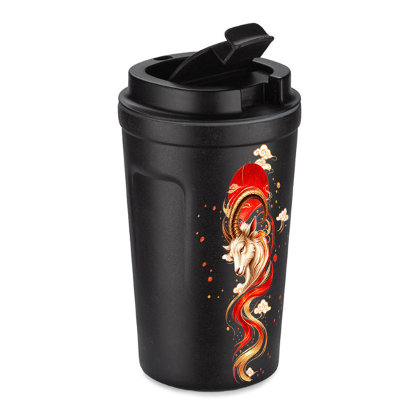 Metalowy kubek termiczny „COLPO” z ognistą kozą (400 ml)