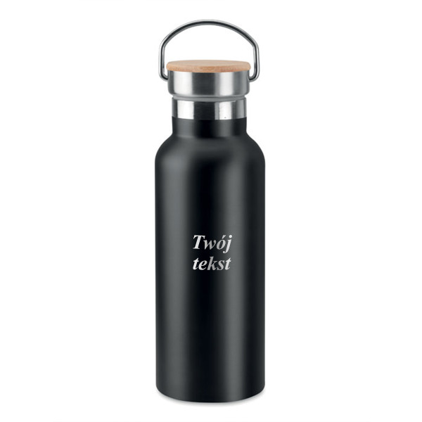 Metalowa butelka na wodę "HELSINKI" z wygrawerowanym napisem (500ml)