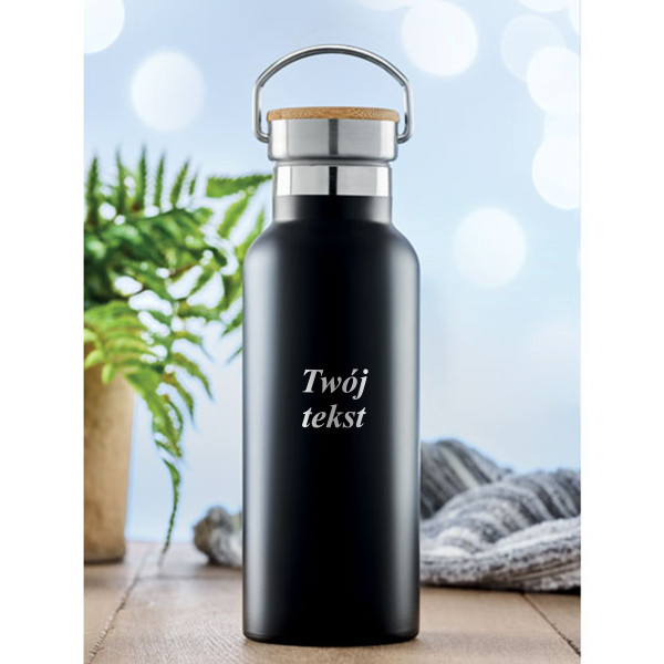 Metalowa butelka na wodę "HELSINKI" z wygrawerowanym napisem (500ml)