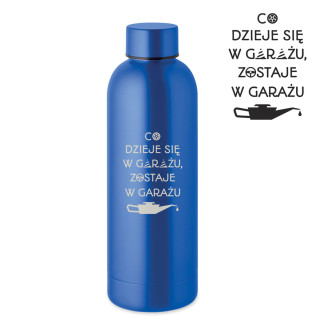 Metalowa butelka termiczna "Zostaje w garażu" (500ml)