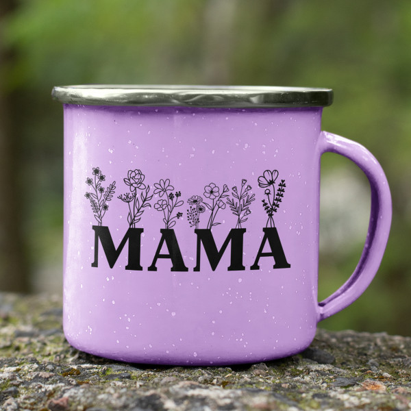 Metalowy kubek "Mama - dziki kwiat"