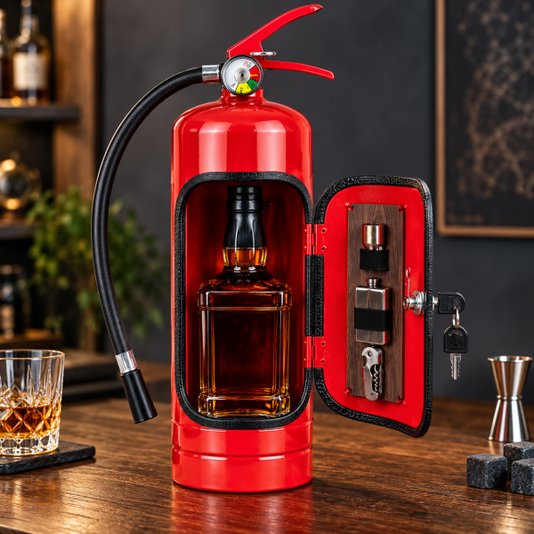 Mini bar – gaśnica "Wyłącznie do gaszenia określonych rodzajów pożarów!"