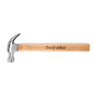 Młotek z drewnianym trzonkiem z wybranym przez Ciebie tekstem