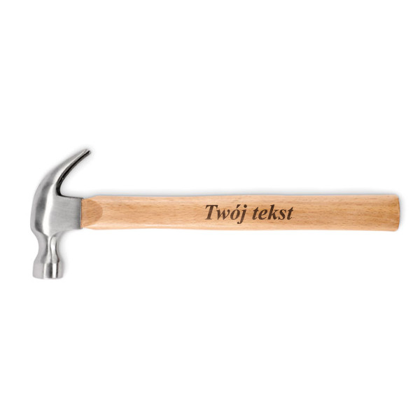 Młotek z drewnianym trzonkiem z wybranym przez Ciebie tekstem Młotek z drewnianym trzonkiem z wybranym przez Ciebie tekstem