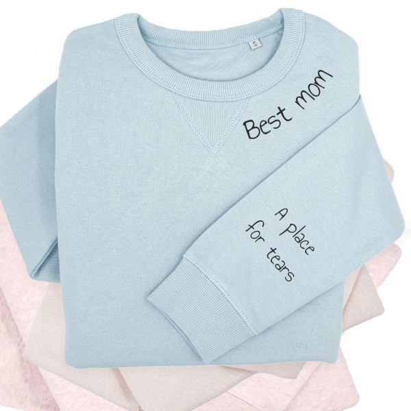 Pastelowa "Sully" bluza damska "Best mom" z nadrukiem na rękawie