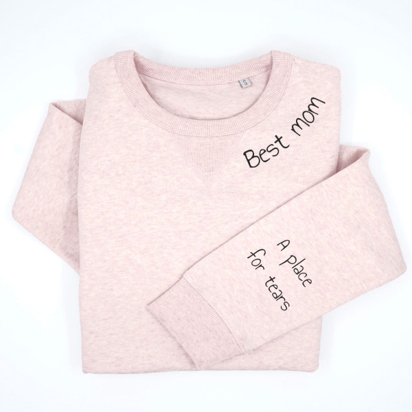 Pastelowa "Sully" bluza damska "Best mom" z nadrukiem na rękawie