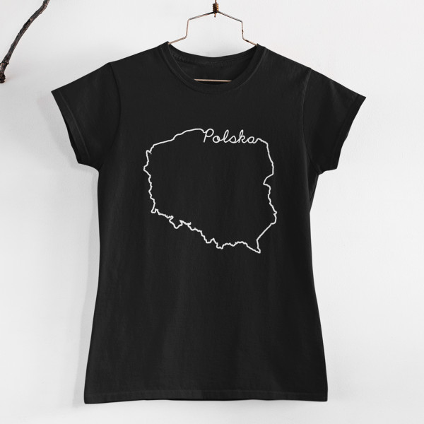Koszulka kobieca "Kontury mapy Polski"