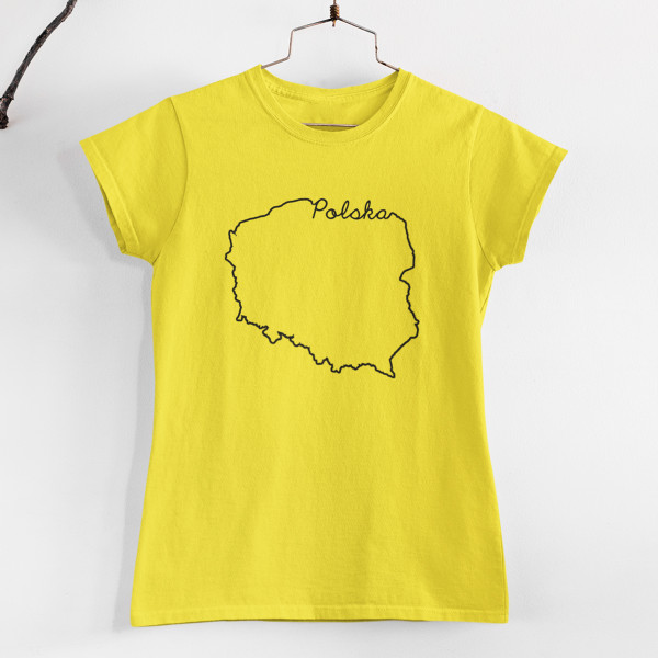 Koszulka kobieca "Kontury mapy Polski"
