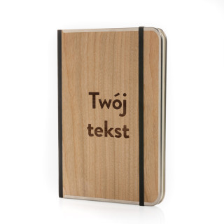 Notatnik w formacie A5 z drewnianą okładką "TREELINE" z indywidualnym napisem