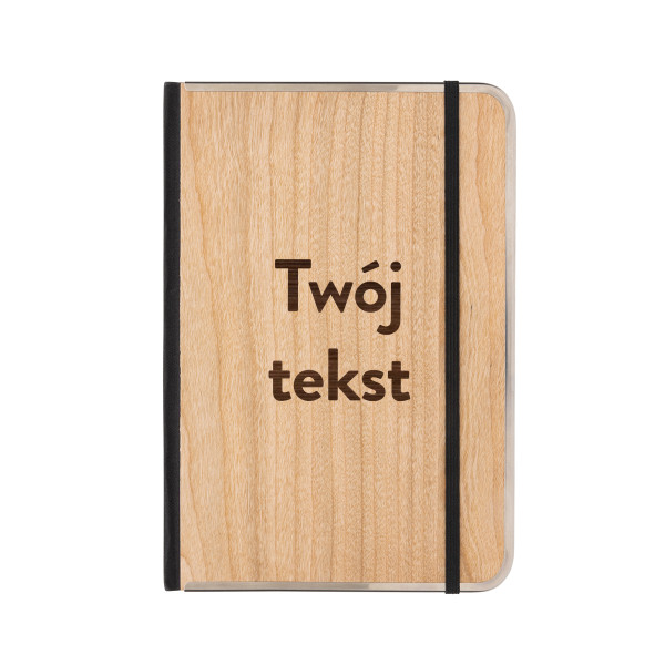 Notatnik w formacie A5 z drewnianą okładką "TREELINE" z indywidualnym napisem