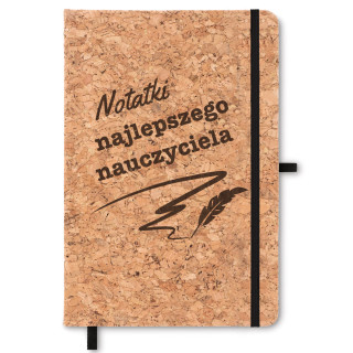 Notatnik z korkową okładką "Notatki najlepszego nauczyciela" (A5)