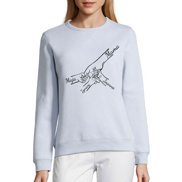 Pastelowa bluza "Mama i dzieci" z wybranymi imionami dzieci